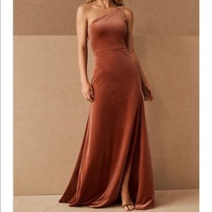 BHLDN X JENNY YOO Cybill Velvet Maxi Dress.